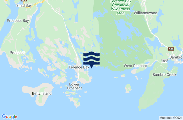 Mappa delle maree di Terence Bay, Canada