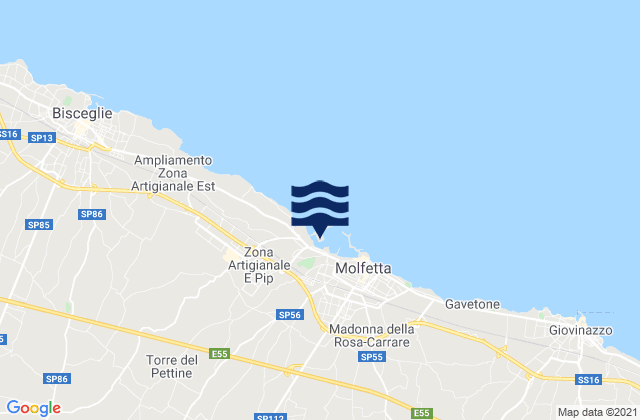 Mappa delle maree di Terlizzi, Italy