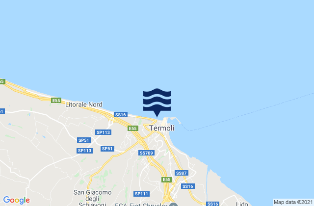 Mappa delle maree di Termoli, Italy