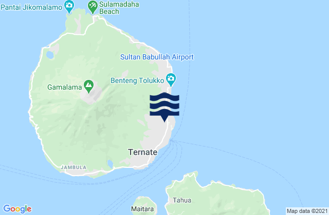 Mappa delle maree di Ternate, Indonesia