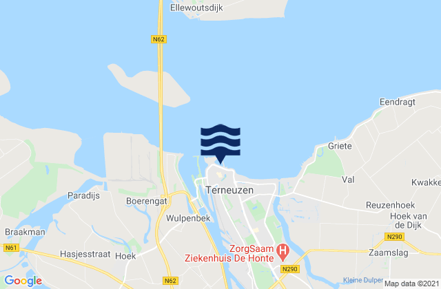 Mappa delle maree di Terneuzen, Netherlands