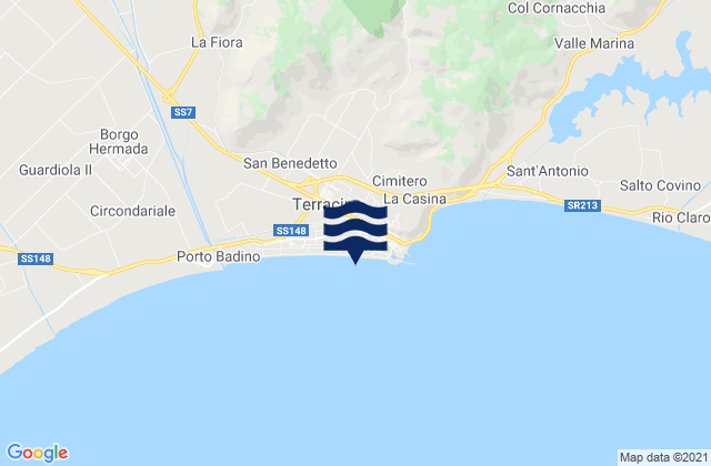 Mappa delle maree di Terracina, Italy