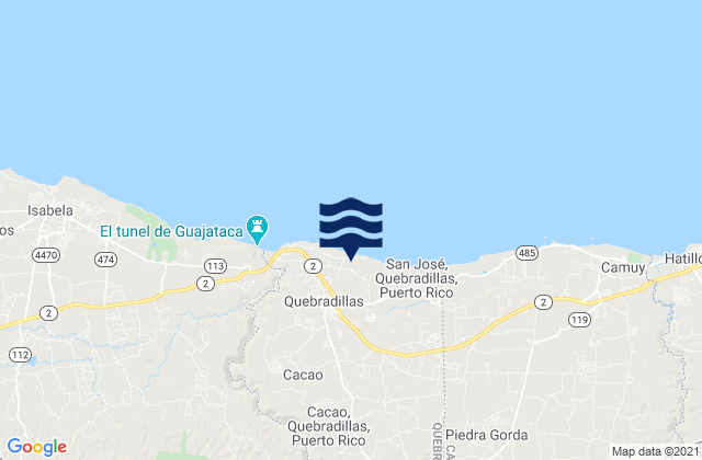Mappa delle maree di Terranova Barrio, Puerto Rico