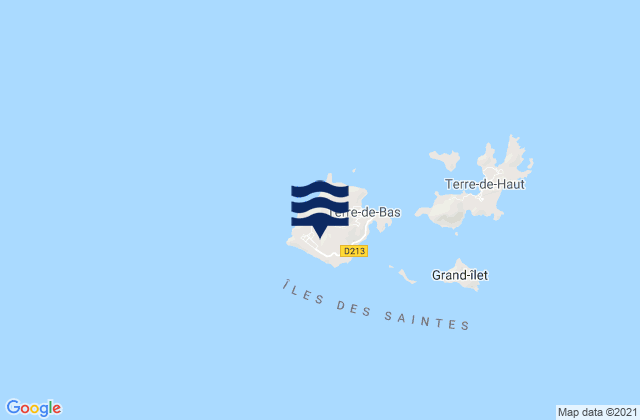 Mappa delle maree di Terre-de-Bas, Guadeloupe