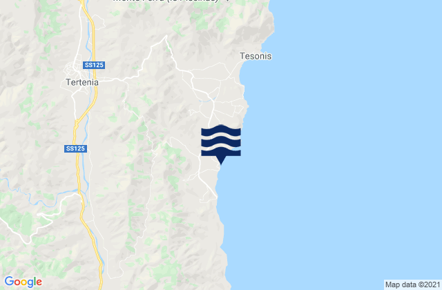 Mappa delle maree di Tertenia, Italy