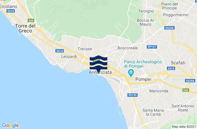 Mappa delle maree di Terzigno, Italy