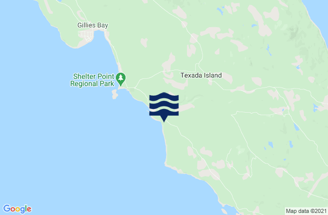 Mappa delle maree di Texada Island, Canada