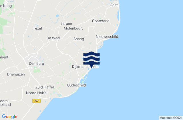 Mappa delle maree di Texel, Netherlands