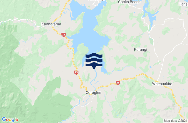 Mappa delle maree di Thames-Coromandel District, New Zealand