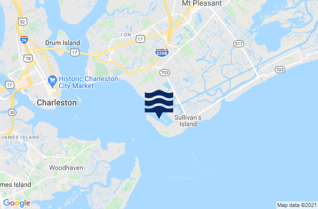 Mappa delle maree di The Cove Fort Moultrie, United States