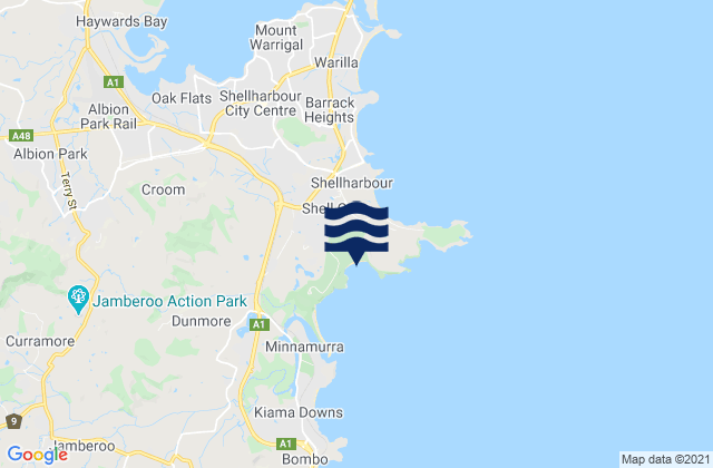 Mappa delle maree di The Farm, Australia