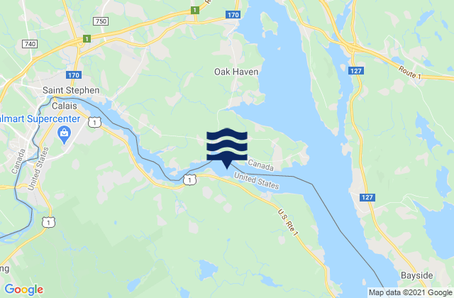 Mappa delle maree di The Ledge, Canada