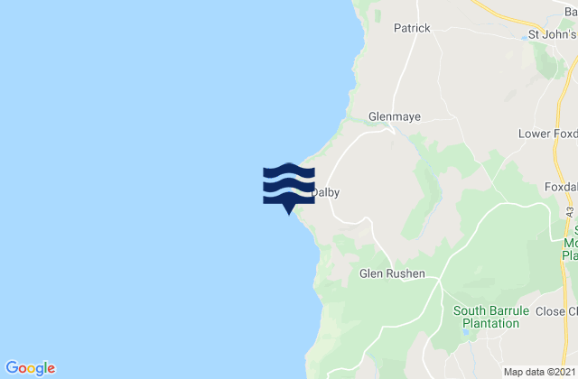 Mappa delle maree di The Niarbyl, Isle of Man
