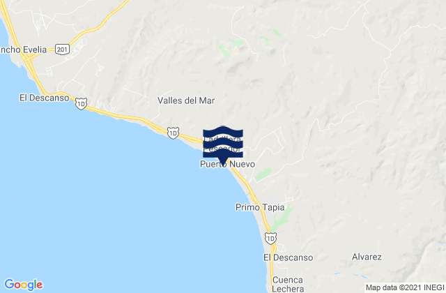 Mappa delle maree di The Ranch, Mexico