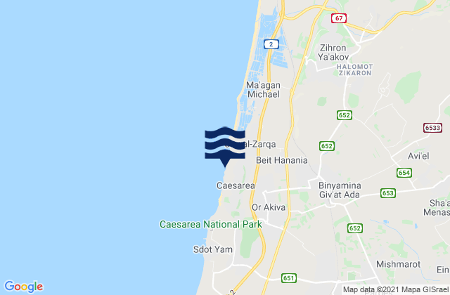 Mappa delle maree di The Reef (Haifa), Palestinian Territory