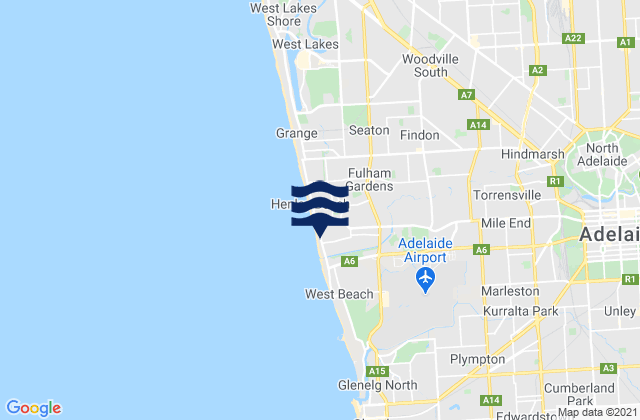 Mappa delle maree di Thebarton, Australia