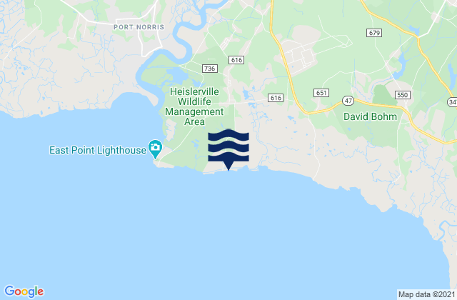 Mappa delle maree di Thompsons Beach, United States