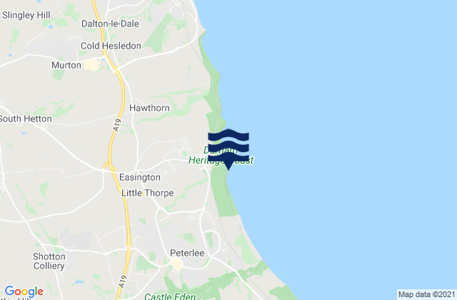 Mappa delle maree di Thornley, United Kingdom