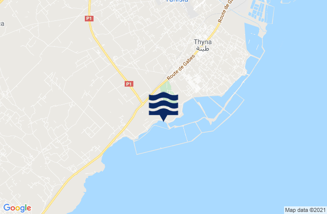 Mappa delle maree di Thyna, Tunisia