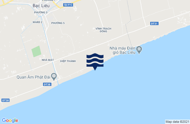 Mappa delle maree di Thành phố Bạc Liêu, Vietnam