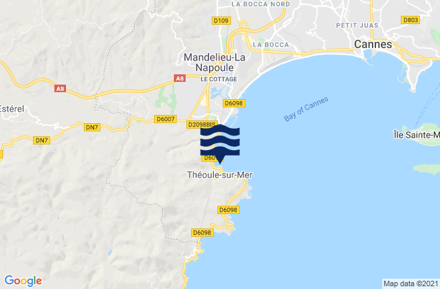 Mappa delle maree di Théoule-sur-Mer, France