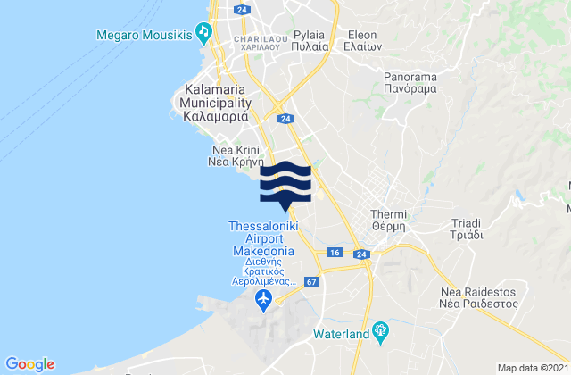 Mappa delle maree di Thérmi, Greece