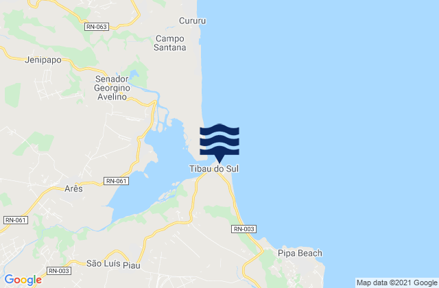 Mappa delle maree di Tibau do Sul, Brazil
