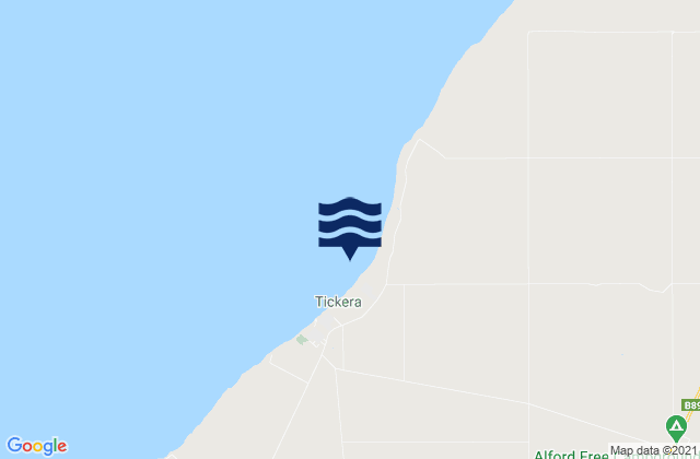 Mappa delle maree di Tickera Bay, Australia