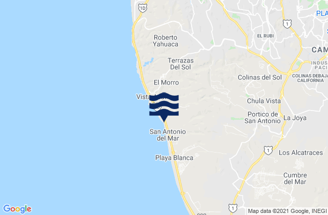 Mappa delle maree di Tijuana, Mexico