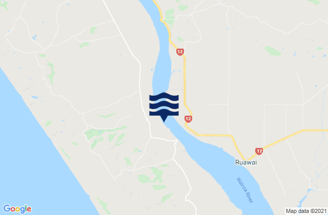 Mappa delle maree di Tikinui, New Zealand