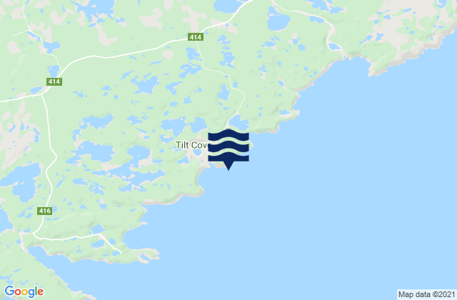 Mappa delle maree di Tilt Cove, Canada
