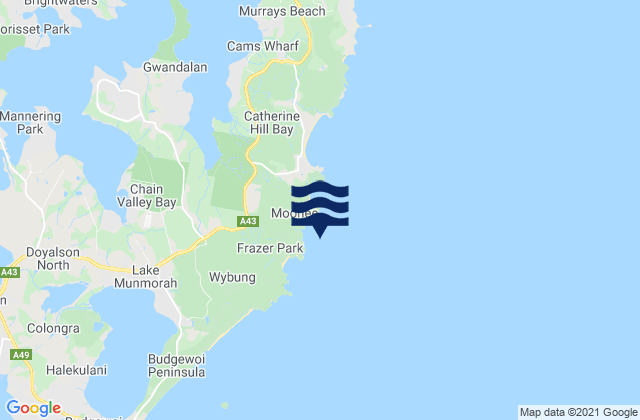 Mappa delle maree di Timber Beach, Australia
