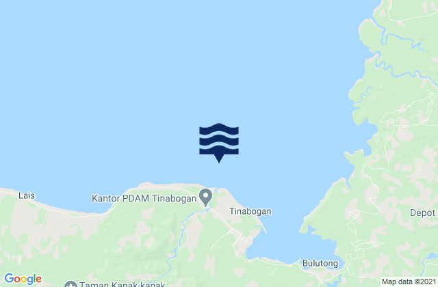 Mappa delle maree di Tinabogan, Indonesia