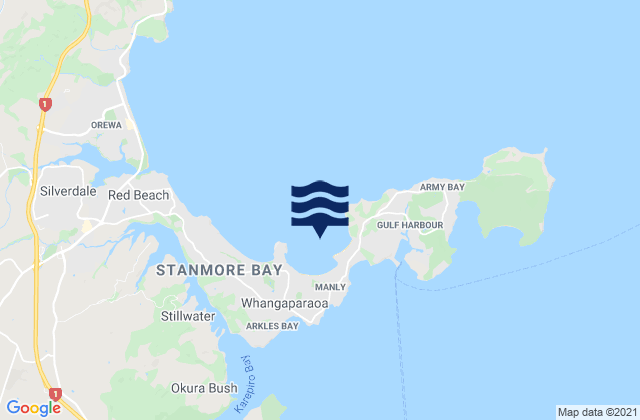 Mappa delle maree di Tindalls Beach, New Zealand