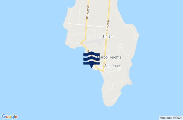 Mappa delle maree di Tinian Island, Northern Mariana Islands