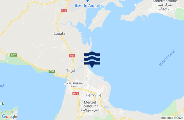 Mappa delle maree di Tinja, Tunisia