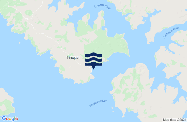 Mappa delle maree di Tinopai, New Zealand