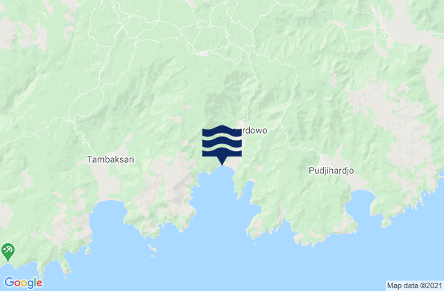 Mappa delle maree di Tirtoyudo, Indonesia
