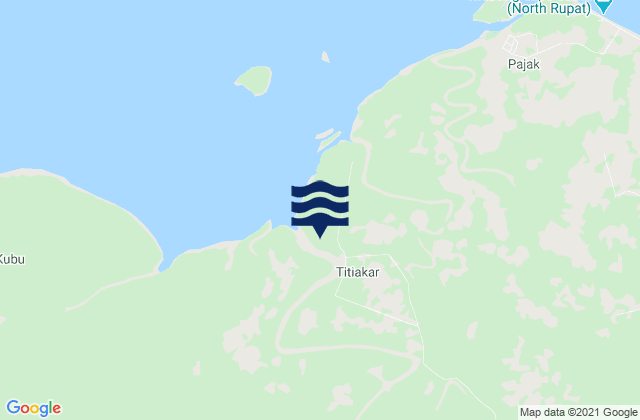 Mappa delle maree di Titiakar, Indonesia