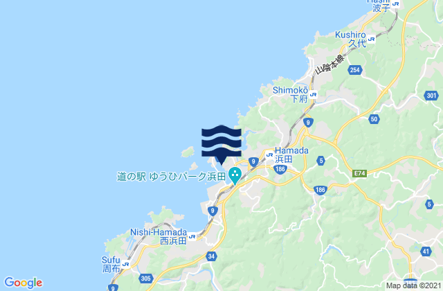 Mappa delle maree di To-No-Ura (Hamada), Japan
