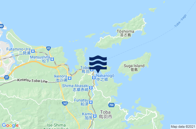 Mappa delle maree di Toba Ko, Japan