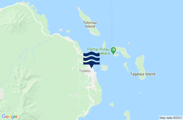 Mappa delle maree di Tobelo, Indonesia