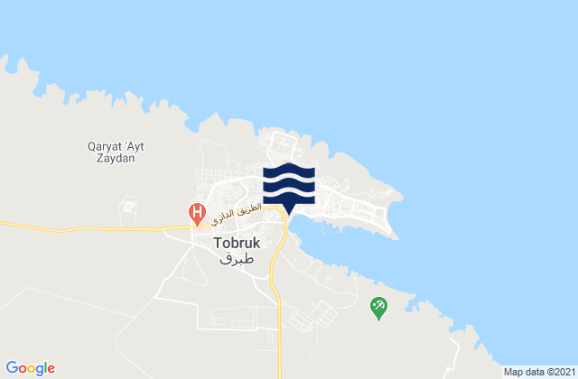 Mappa delle maree di Tobruk, Libya