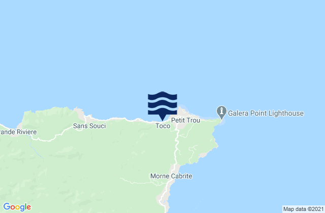 Mappa delle maree di Toco, Trinidad and Tobago