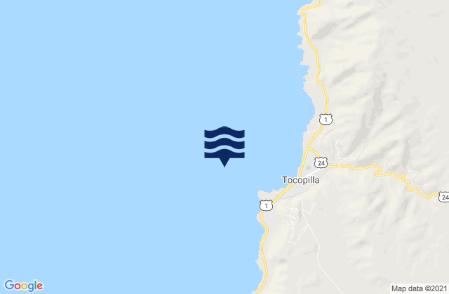 Mappa delle maree di Tocopilla, Chile