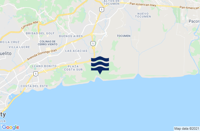Mappa delle maree di Tocumen, Panama