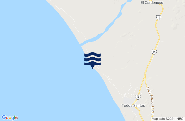 Mappa delle maree di Todos Santos (mainland), Mexico