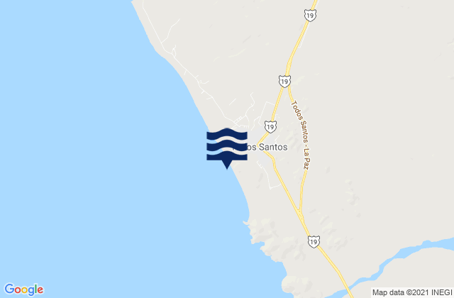 Mappa delle maree di Todos Santos, Mexico
