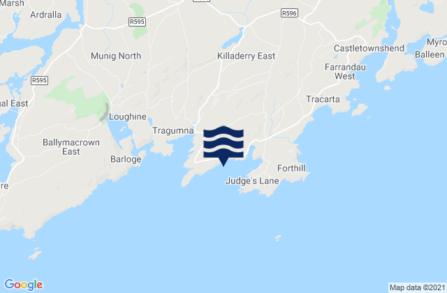 Mappa delle maree di Toe Head Bay, Ireland