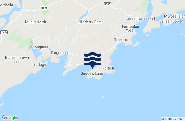 Mappa delle maree di Toe Head, Ireland